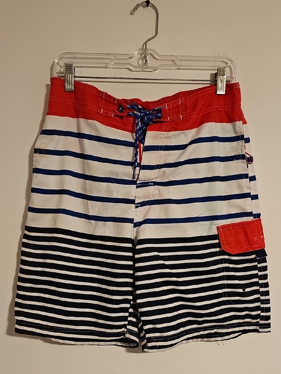Quiksilver Other - Quiksilver Red, Navy & White Striped Swim Trunks
